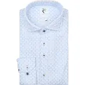 R2 Amsterdam Casual hemd lange mouw blue irregular lines print co 132.wsp.024/018
