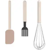 Mepal Chef It bakset 3-delig (deegschraper L + bakkwast + garde L) - chalk