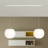 Casablanca Hanglamp Acai, dimbaar, wit / opaal, Woon-/ Eetkamer, Glas, hanglamp