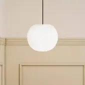 Casablanca Hanglamp Acai, dimbaar, wit / opaal, Woon-/ Eetkamer, Glas, hanglamp