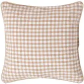 Homescapes Katoenen kussenhoes met gingham-motief 45 x 45 cm beige