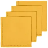 Homescapes katoenen servetten, set van 4, mosterdgeel