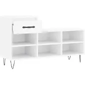 vidaXL Schoenenkast 102x36x60 cm bewerkt hout hoogglans wit