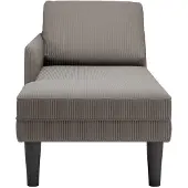 vidaXL Chaise longue met kussen corduroy stof lichtgrijs