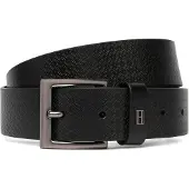 Tommy Hilfiger Riem 'Flag Plaque Embossed' zwart