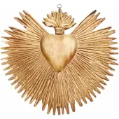 MEA Heilig Hart ornament goudkleurig, metaal 22x21cm