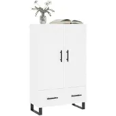 vidaXL Hoge kast 69,5x31x115 cm bewerkt hout wit