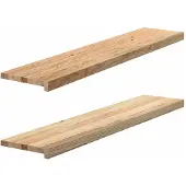 vidaXL Vensterbanken 2 st onbehandeld 120x25x2 cm massief eikenhout