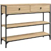 vidaXL Wandtafel 100x25x75 cm bewerkt hout sonoma eikenkleurig