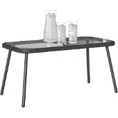 vidaXL Salontafel Zwart 90 x 45 x 43 cm poly rattan