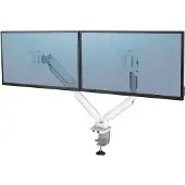 Fellowes Dubbele monitorbeugel - Platinum Series - Wit - Kantelbaar - Voor schermen van 32"-65"