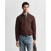 Gant Regular Fit Gebreide trui ritssluitingbruin, Melange
