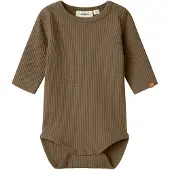 Lil´ Atelier BABY romper - bruin Jongens Stretchkatoen Ronde hals - maat 80