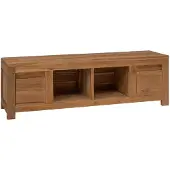 vidaXL TV Kast 110 x 30 x 35 cm Naturel Massief Teakhout