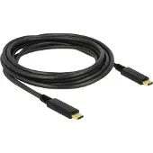 DeLOCK 83325 USB-C-kabel USB 2.0 USB-C stekker, USB-C stekker 3.00 m Zwart