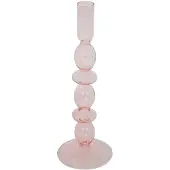 Atmosphera Glazen kandelaar Ø9xH26cm - Lichtroze