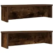 vidaXL Keukenrekken stapelbaar 2 st 60x15x16 cm gerookt eikenkleurig