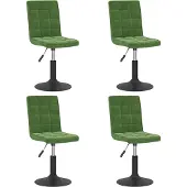 vidaXL Eetkamerstoelen draaibaar 4 st fluweel donkergroen