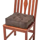 Homescapes Bruin zitkussen – zitverhoger/stoelkussen 40 x 40 cm met velours bekleding