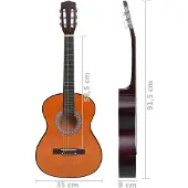 vidaXL Gitaar klassiek beginner en kinderen 3/4 36" lindenhout
