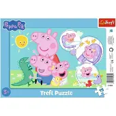 Trefl Peppa Pig Puzzel met Frame, 15 Stukjes - Leuke Peppa