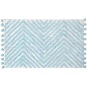 Homescapes badmat lichtblauw met zigzagpatroon - badmat 50 x 80 cm