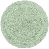 Homescapes ronde badmat saliegroen 80 cm gemaakt van 100% katoen