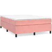vidaXL Boxspringbed zonder matras 180x220 cm fluweel roze