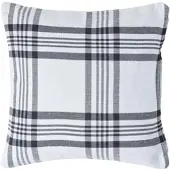 Homescapes Kussenhoes van zwart en wit tartan katoen 45 x 45 cm