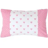 Homescapes Roze Hart Patchwork Kussenhoes 30x50cm