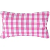 Homescapes Roze geruite kussenhoes 30 x 50 cm gemaakt van 100% katoen