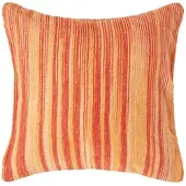 Homescapes Terracotta Gestreepte Chenille Kussenhoes 45 x 45 cm