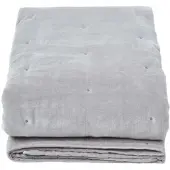 Homescapes Gewatteerde fluwelen deken lichtgrijs – sprei van katoenfluweel, 125 x 150 cm