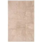 Homescapes 100% katoenen vloerkleed Union Jack effen reliëf mat beige, 50x80 cm