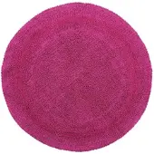Homescapes Ronde Badmat Framboos 80 cm gemaakt van 100% Katoen
