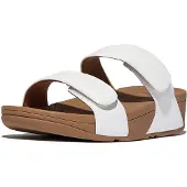 Original Brands Women Lulu Adjustable Leather Slides Urban White-Schoenmaat 38