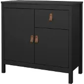 Ebuy24 Madrid dressoir 2 deuren 1 lade zwart mat.