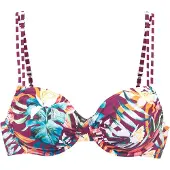 Venice beach Bikinitop aqua / oranje / bordeaux / wit