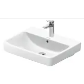 Duravit No.1 wastafel, 1 kraangat, met overloop, 600x460mm, geglazuurde onderzijde, 2375600000