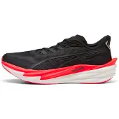 Puma Deviate NITRO 4 hardloopschoenen voor Heren, Zwart/Rood, Maat 46,5