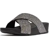 FitFlop Women Lulu Cross Slide Glitterball Silver-Schoenmaat 36