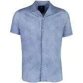 Desoto Regular Fit overhemd blauw gemêleerd katoen