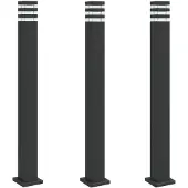 vidaXL Vloerlampen voor buiten 3 st 110 cm aluminium zwart