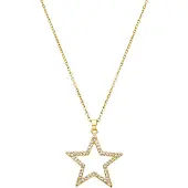 Luxenter Luxeketting met glanzende zirkonia 18K gouden afwerking - Sanem