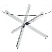 Beliani BUTLER - Eettafel - Zilver - Staal