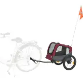 Trixie hondenfietskar grijs/rood - 61/125x56x64 cm