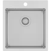 Ausmann Oder Blue rvs spoelbak 45x50cm vlakbouw en opbouw met kraangatbank 1208957117