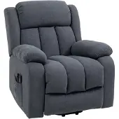 HOMCOM relaxfauteuil - met opsta-hulp - met ligfunctie - donkergrijs