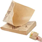 Famanu – Hamburgerzakjes 100 stuks 15x15 cm, papieren snack- en sandwichverpakking, dubbelzijdig open