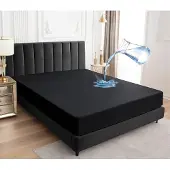 Famanu - Matrasbeschermer 180x200 cm, ademend, waterdicht, vochtwerend – Zwart